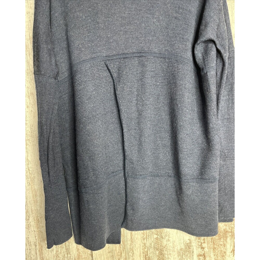 Lululemon Merino Wool-Blend Ribbed Long Sleeve Wrap Sweater Cardigan Blue Sz 8 - Picture 12 of 16